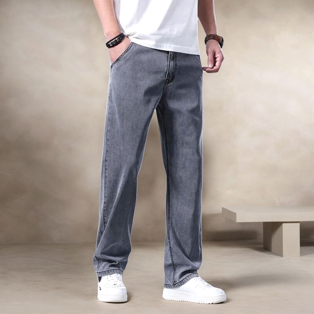 Comfortable Dark Straight Fit Jeans