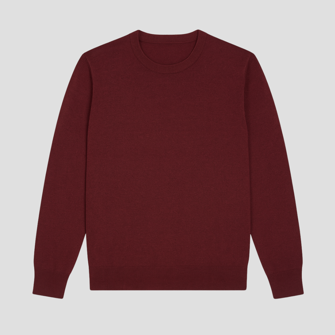 Comfortable Men's Crew Neck Wool Sweater