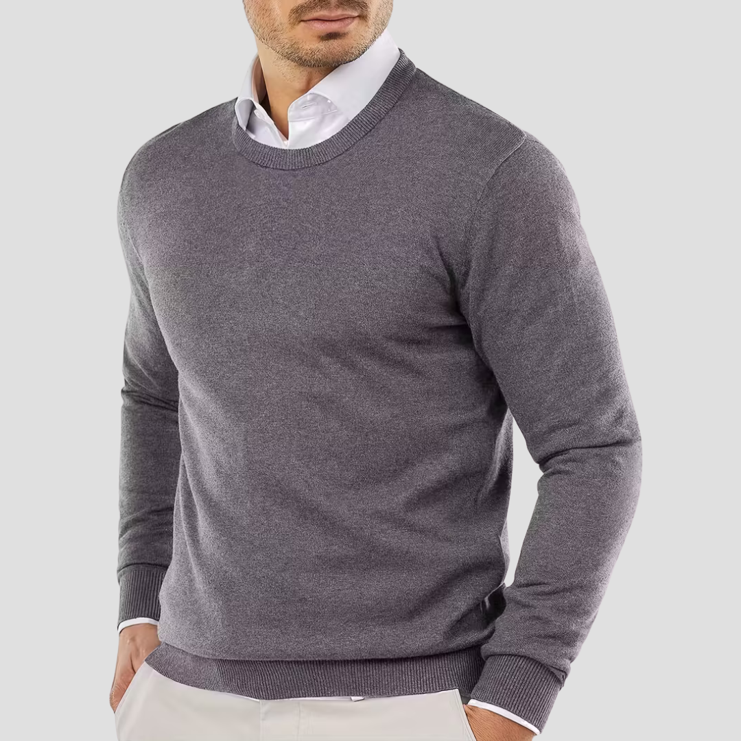 Comfortable Men's Crew Neck Wool Sweater
