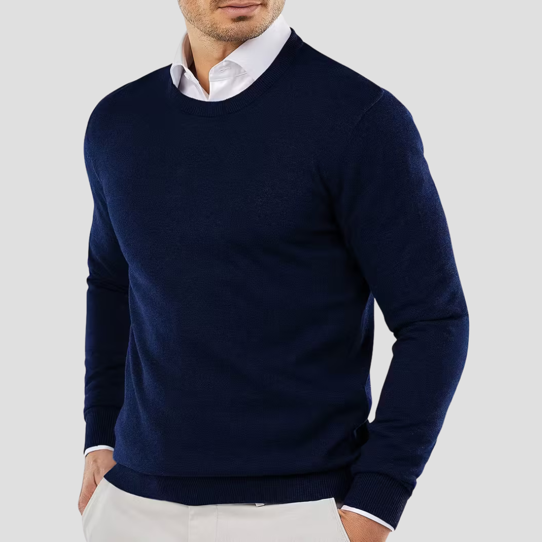 Comfortable Men's Crew Neck Wool Sweater