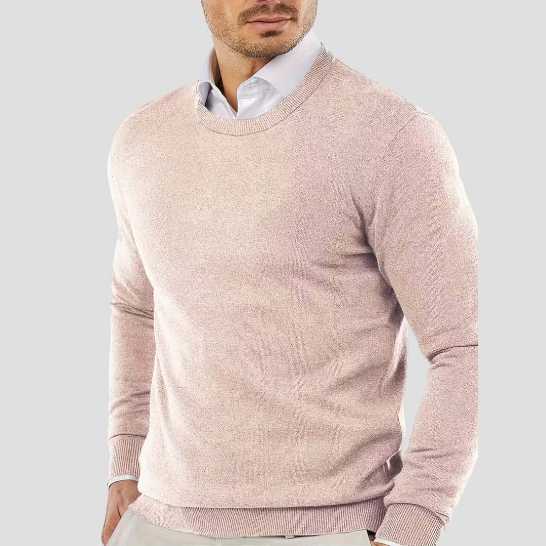 Comfortable Men's Crew Neck Wool Sweater