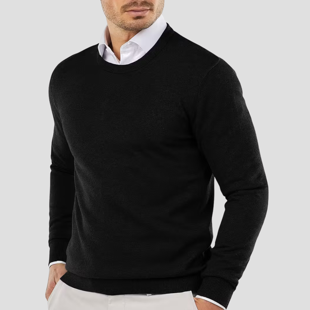 Comfortable Men's Crew Neck Wool Sweater