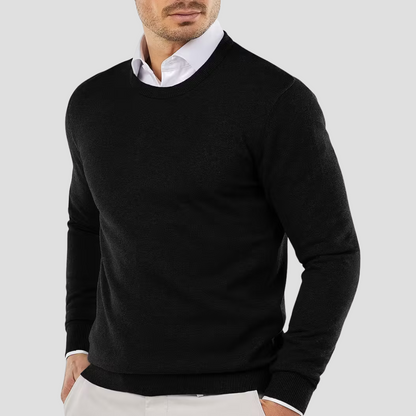 Comfortable Men's Crew Neck Wool Sweater