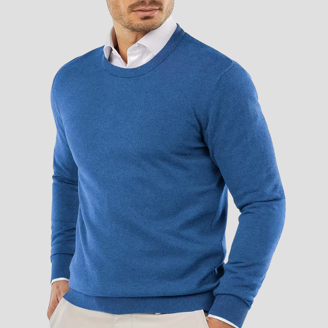 Comfortable Men's Crew Neck Wool Sweater