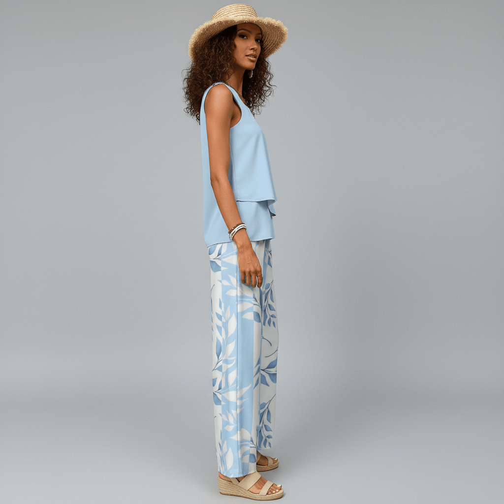 Chic 2 Piece Outfit with Flowy Pants