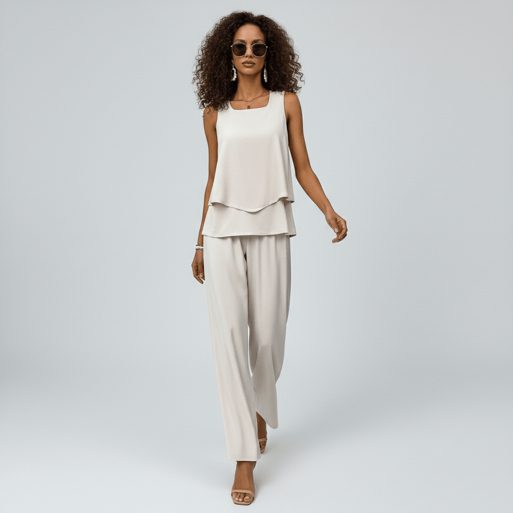 Chic 2 Piece Outfit with Flowy Pants