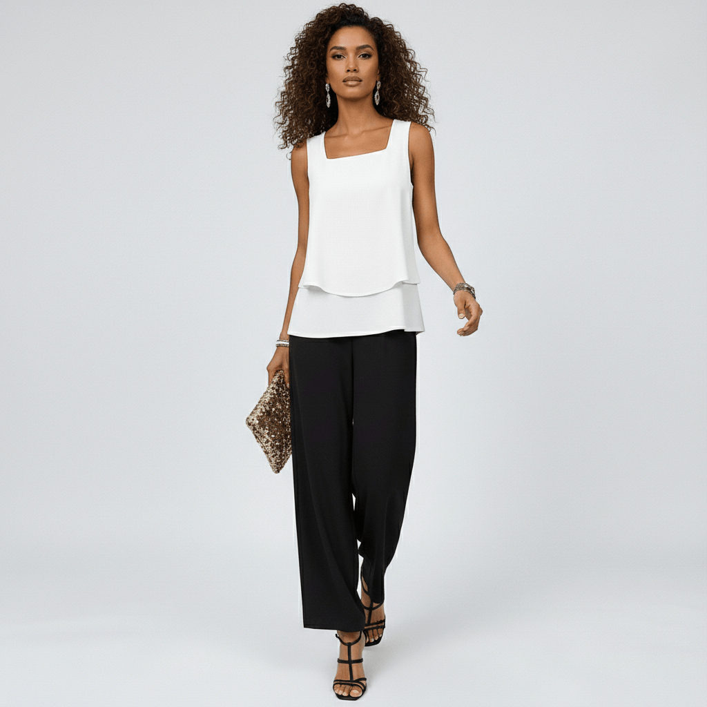 Chic 2 Piece Outfit with Flowy Pants