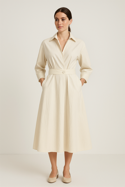 Women's Cotton Shirt Dress - OutfitLondon