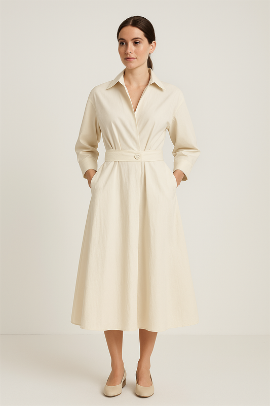 Women's Cotton Shirt Dress - OutfitLondon