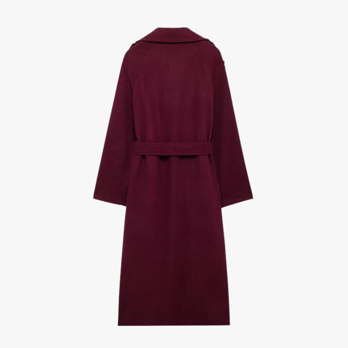 Women's Bordeaux Trench Coat with Belt