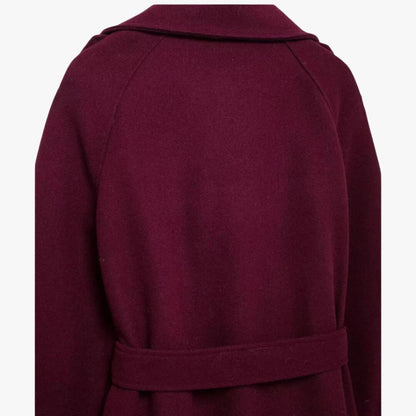 Women's Bordeaux Trench Coat with Belt