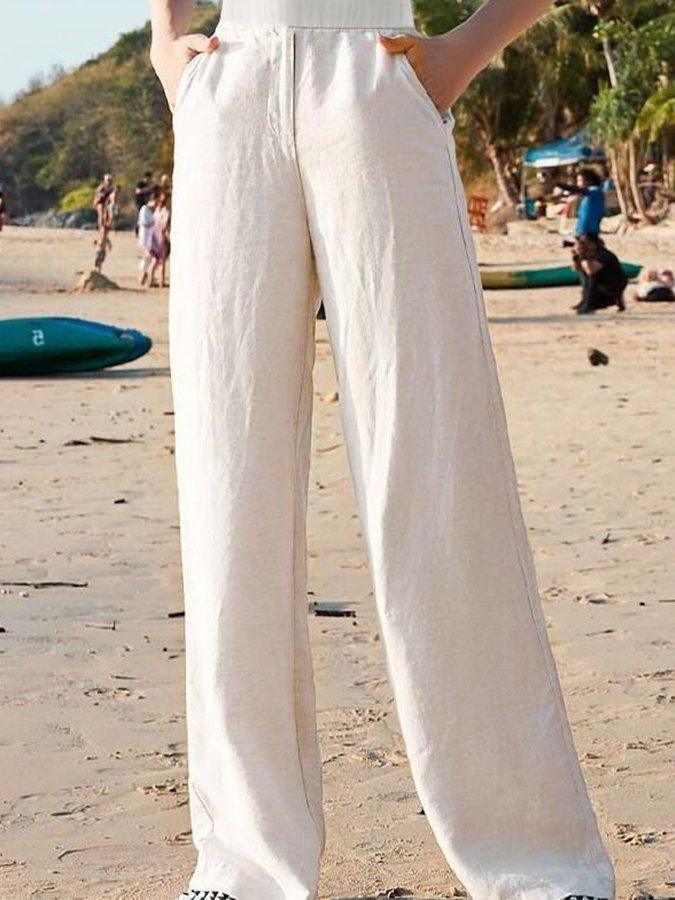 Relaxed Fit Linen Pants for Women