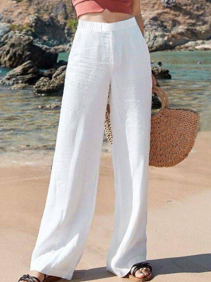 Relaxed Fit Linen Pants for Women - OutfitLondon