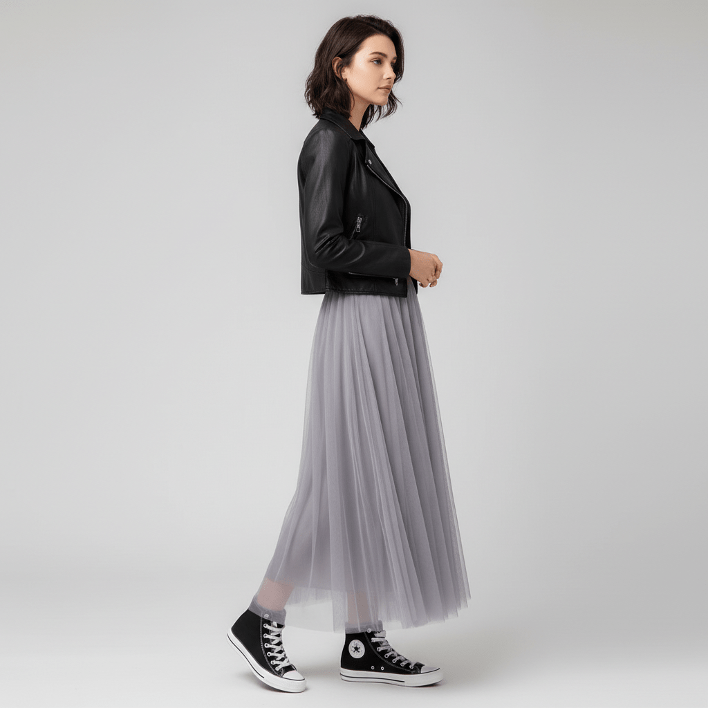 Flattering High Waisted Midi Skirt for Women with Stretch Waist