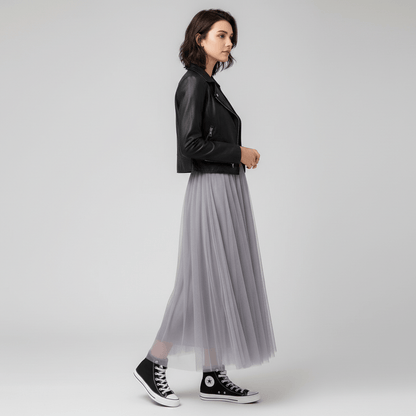 Flattering High Waisted Midi Skirt for Women with Stretch Waist