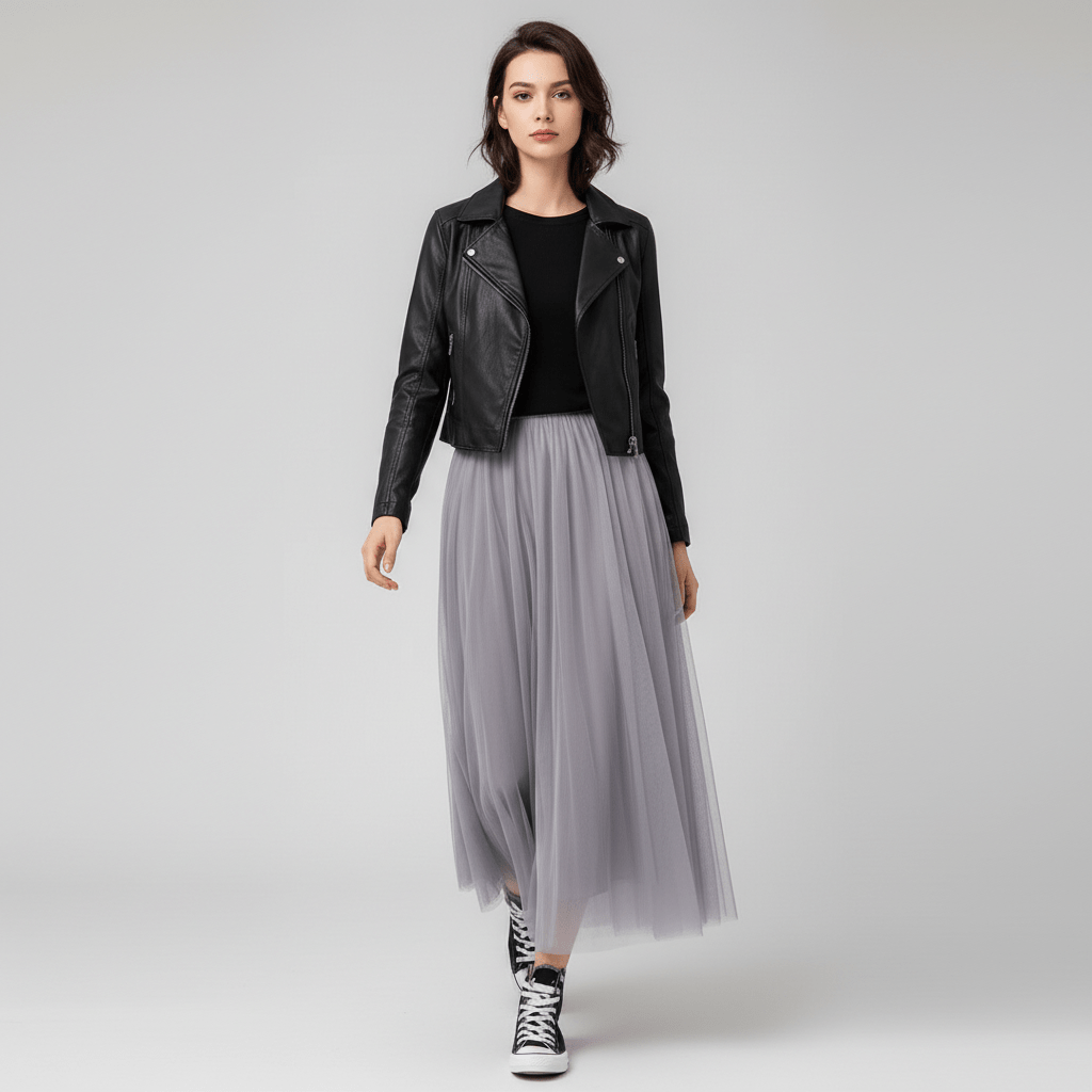 Flattering High Waisted Midi Skirt for Women with Stretch Waist
