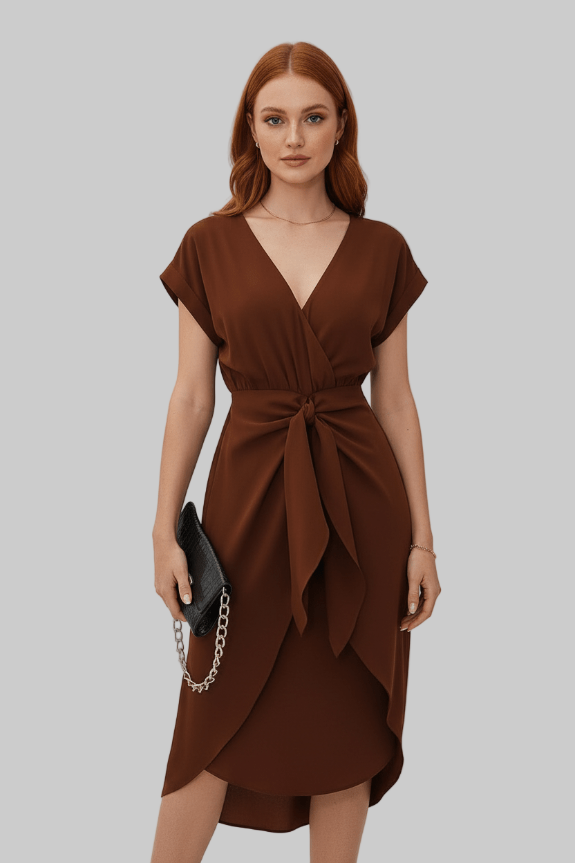 Jolena Women's Wrap Midi Dress