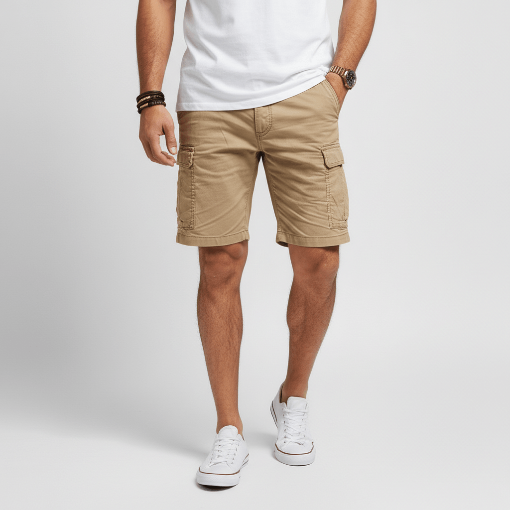Comfortable Cargo Shorts with Extra Pockets and Adjustable Belt - OutfitLondon