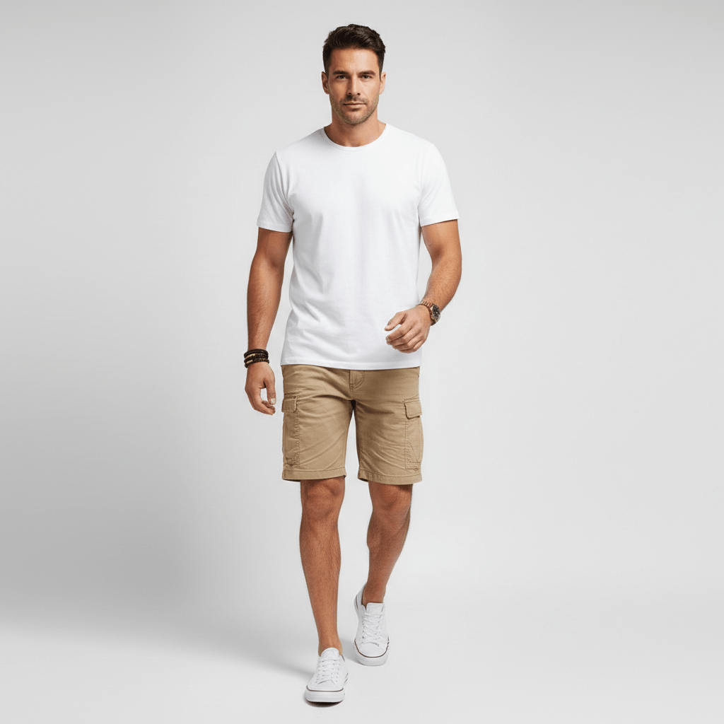 Comfortable Cargo Shorts with Extra Pockets and Adjustable Belt
