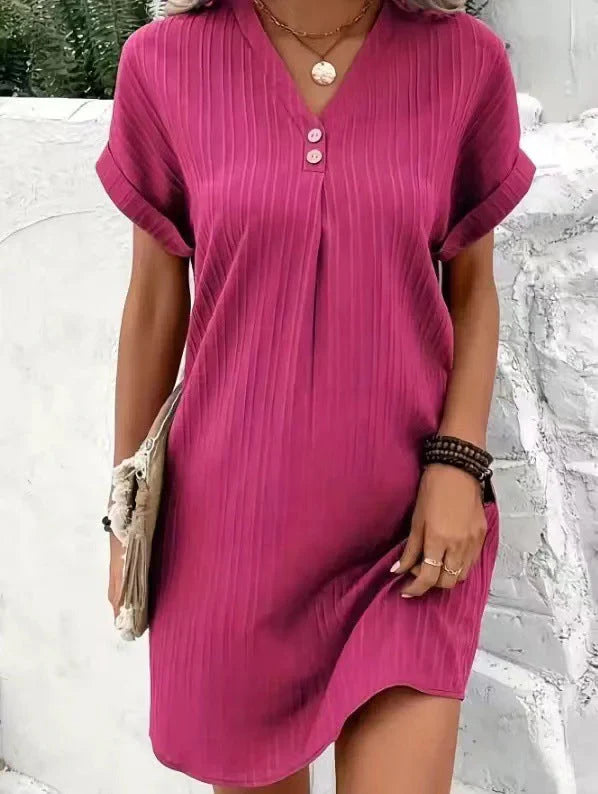 Jonelle Dress | Short Sleeve V-Neck Summer Dress