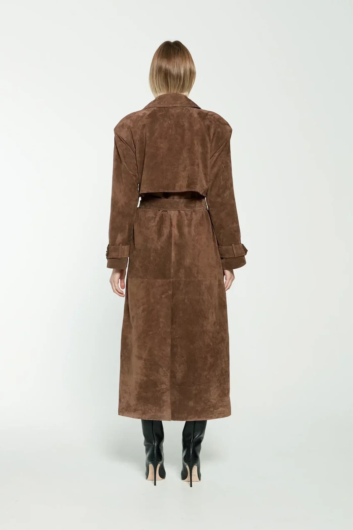 Women's Suede Trench Coat Elegant
