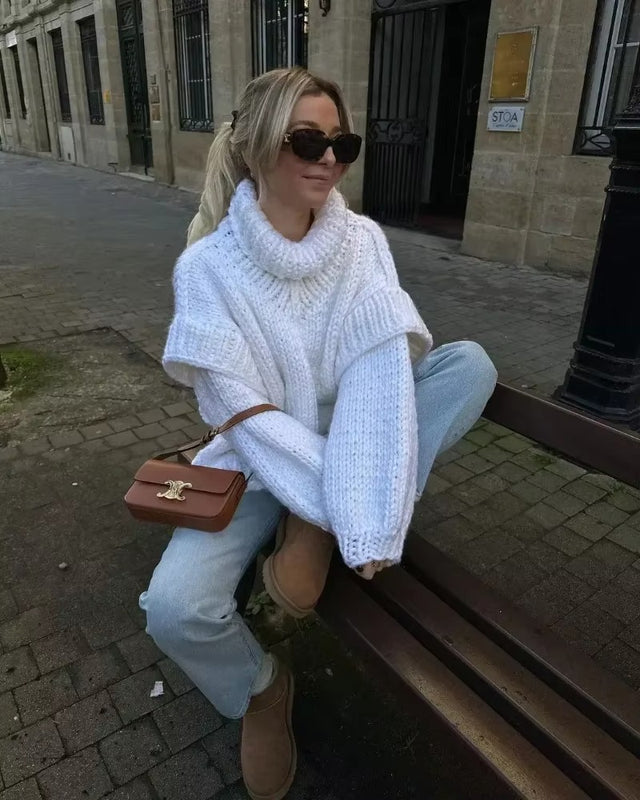 Cozy Large Women's Winter Sweater - OutfitLondon