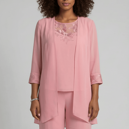 Women's Soft Two Piece Lounge Set Cardigan and Wide Leg Pants