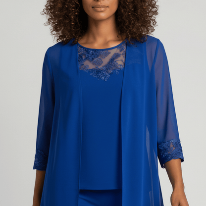 Women's Soft Two Piece Lounge Set Cardigan and Wide Leg Pants