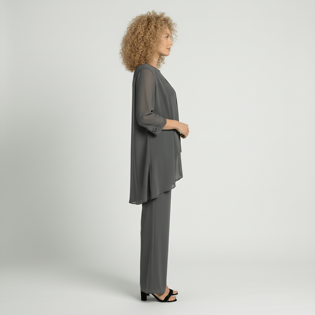 Women's Soft Two Piece Lounge Set Cardigan and Wide Leg Pants