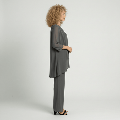 Women's Soft Two Piece Lounge Set Cardigan and Wide Leg Pants