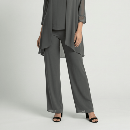 Women's Soft Two Piece Lounge Set Cardigan and Wide Leg Pants