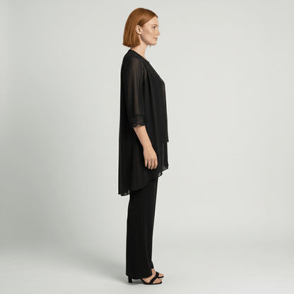 Women's Soft Two Piece Lounge Set Cardigan and Wide Leg Pants