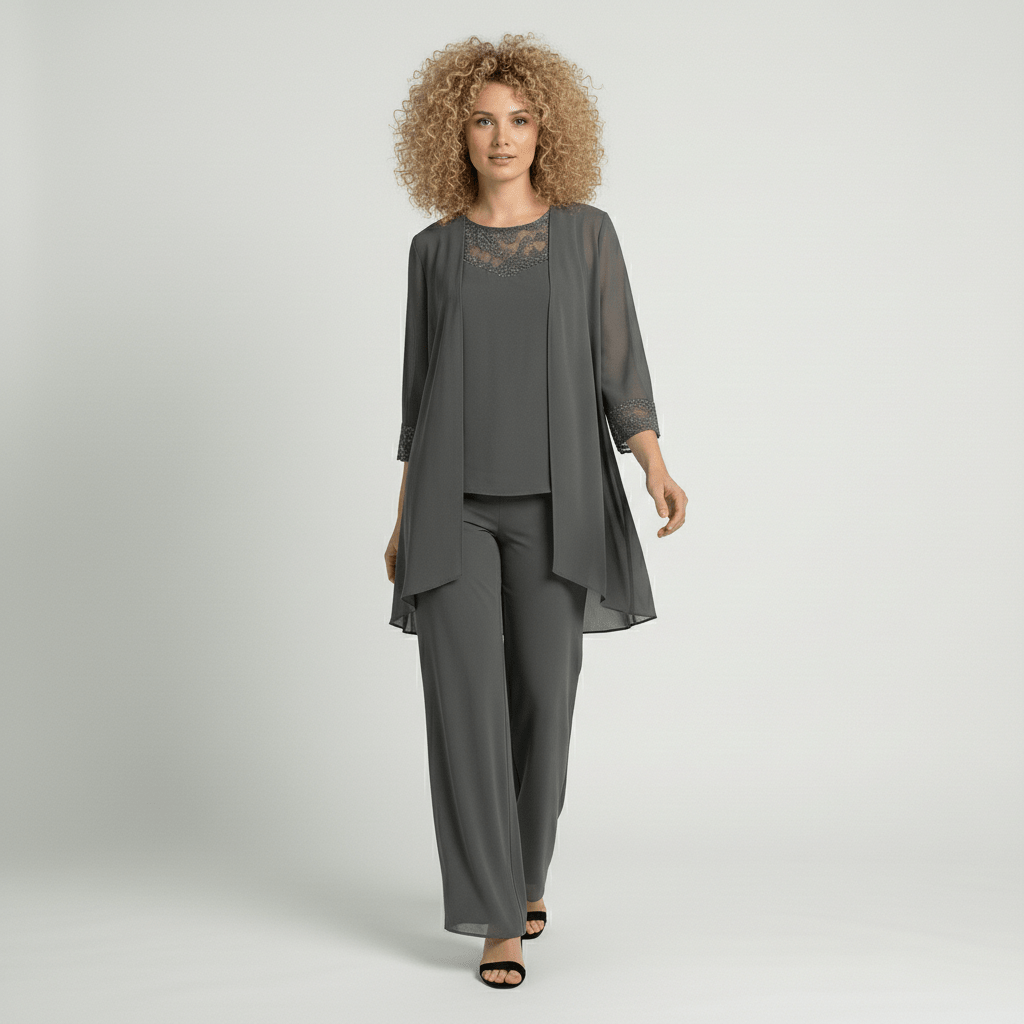 Women's Soft Two Piece Lounge Set Cardigan and Wide Leg Pants