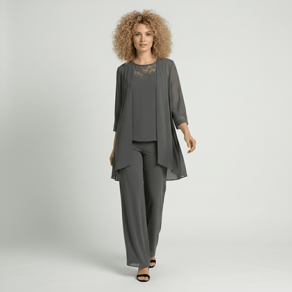 Women's Soft Two Piece Lounge Set Cardigan and Wide Leg Pants