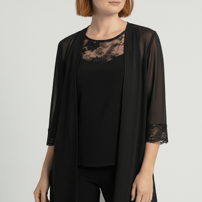 Women's Soft Two Piece Lounge Set Cardigan and Wide Leg Pants