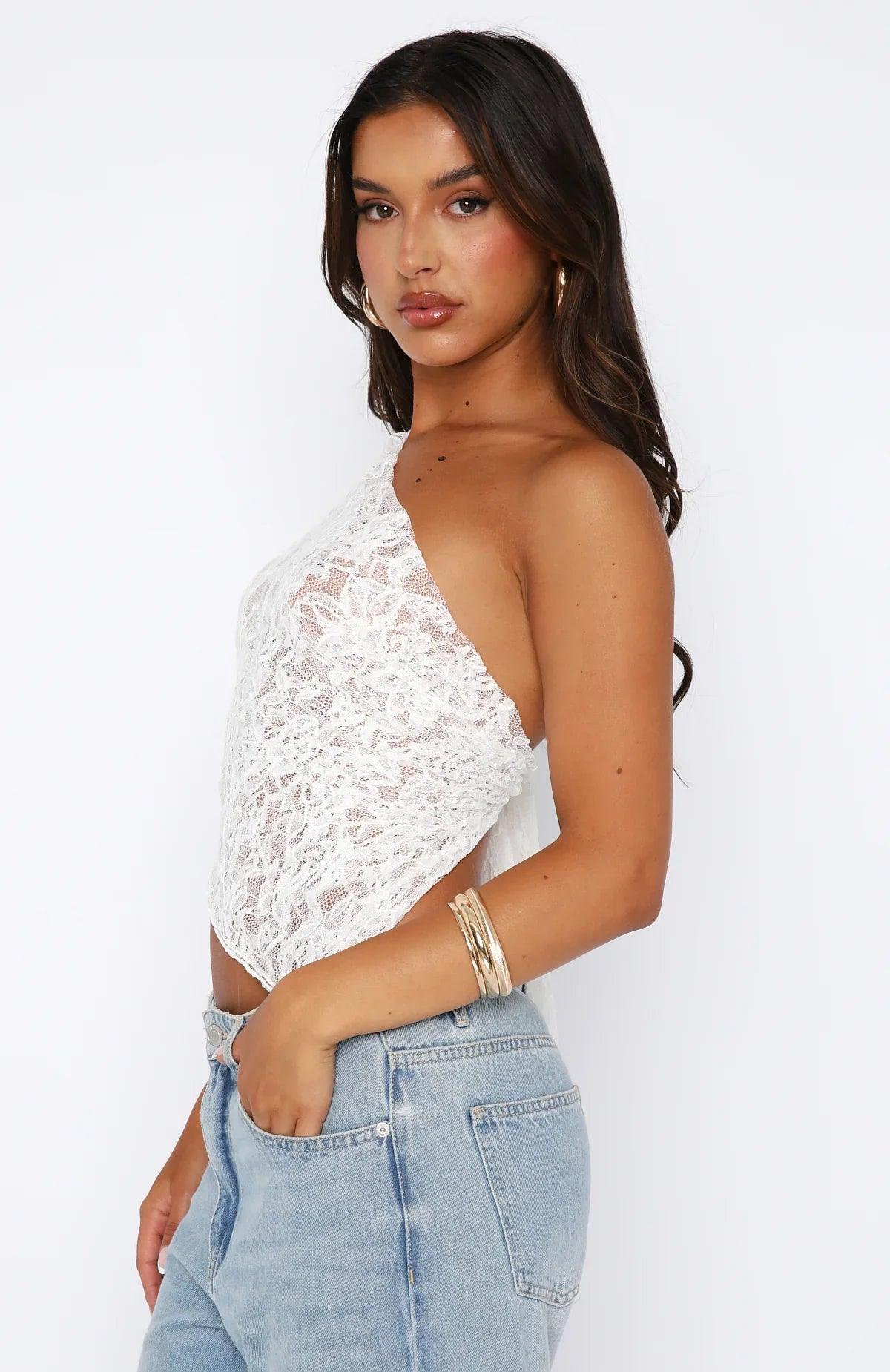 Chic Off Shoulder Lace Blouse