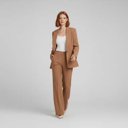 Relaxed Fit Blazer and Trousers Set