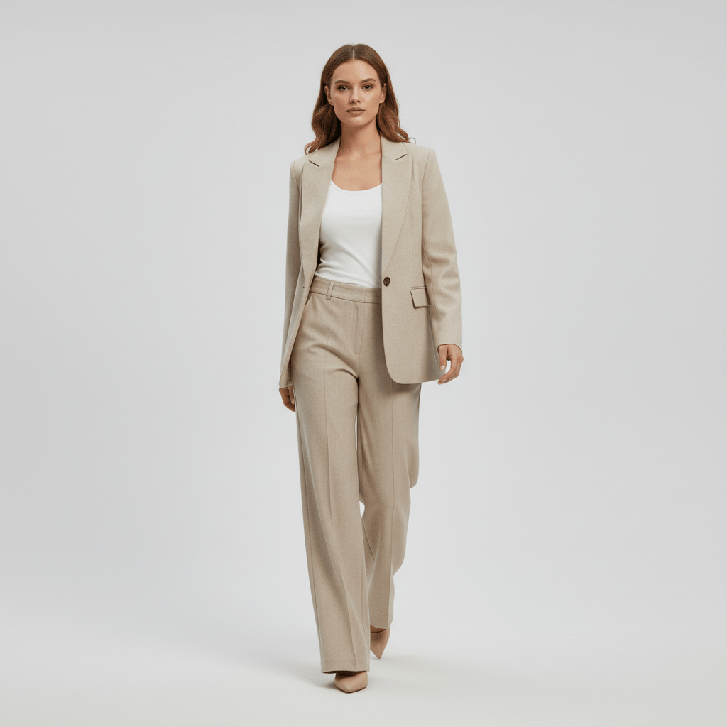 Relaxed Fit Blazer and Trousers Set