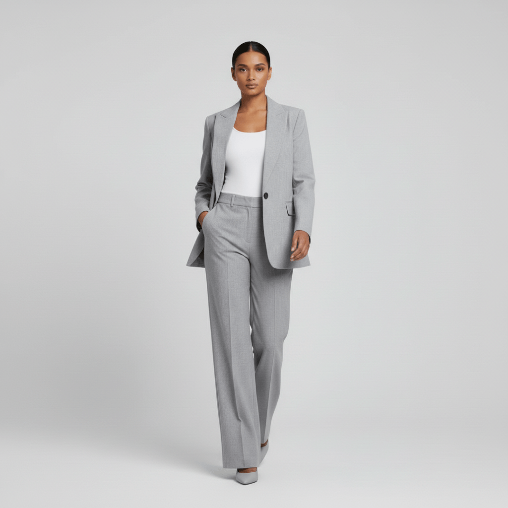 Relaxed Fit Blazer and Trousers Set