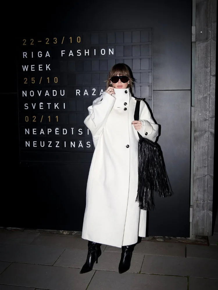 Premium Soft High Neck Woolen Coat for Ladies