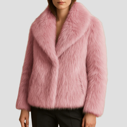 Soft Faux Fur Wrap Coat for Women - OutfitLondon
