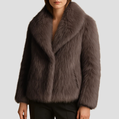 Soft Faux Fur Wrap Coat for Women