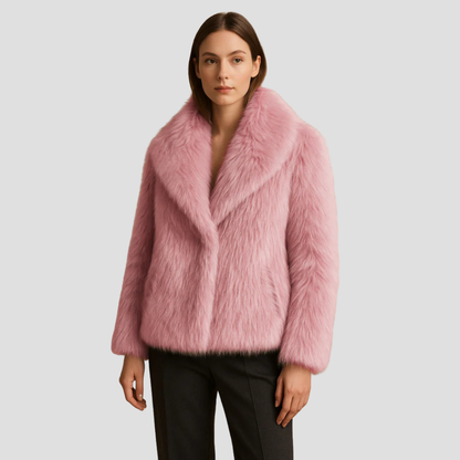 Soft Faux Fur Wrap Coat for Women
