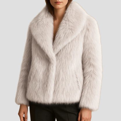 Soft Faux Fur Wrap Coat for Women