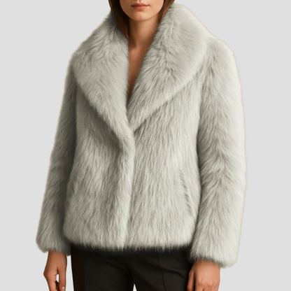 Soft Faux Fur Wrap Coat for Women