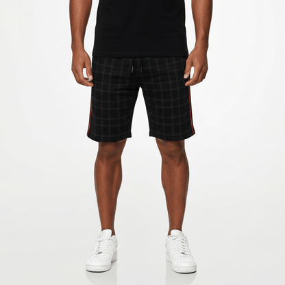Casual Plaid Drawstring Shorts with Side Pockets - OutfitLondon