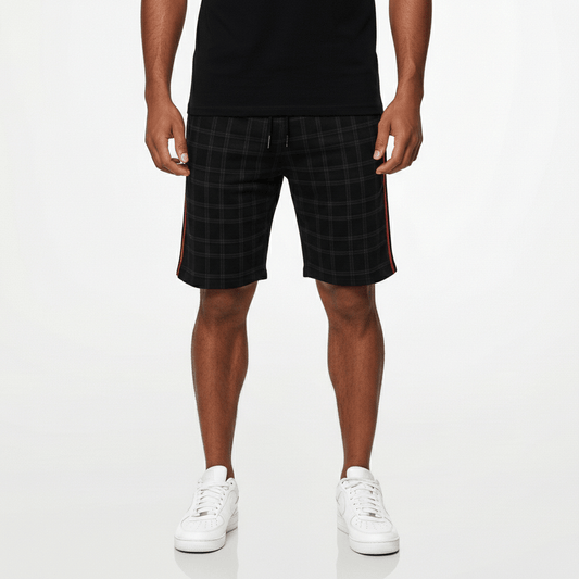 Casual Plaid Drawstring Shorts with Side Pockets - OutfitLondon