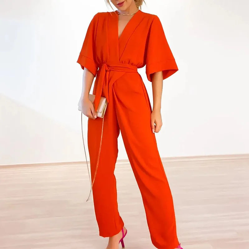 Fitted Ladies Classic Jumpsuit with Defined Waist
