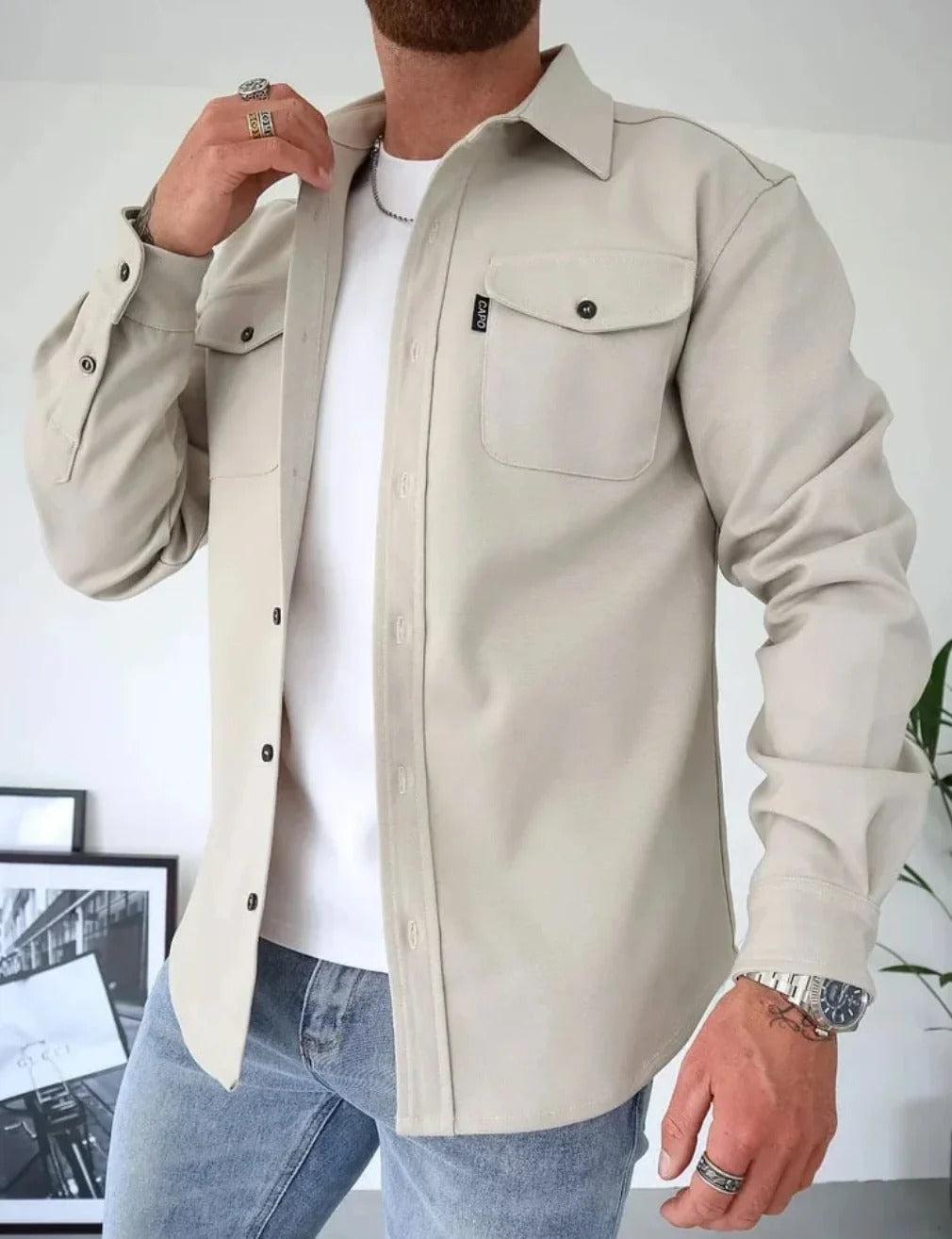 Classic Button Front Jacket Shirt