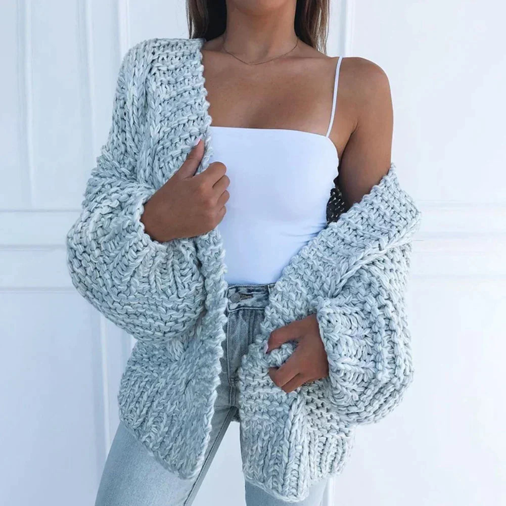 Women's Cozy Oversized Knit Sweater Cardigan